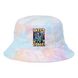 I Need Space Astronaut Riding A Blue Dinosaur In Space Tie Dye Newport Bucket Hat