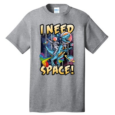 I Need Space Astronaut Riding A Blue Dinosaur In Space Tall T-Shirt