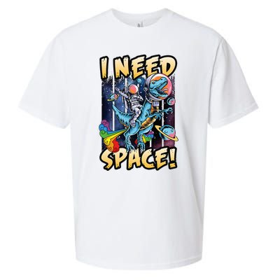 I Need Space Astronaut Riding A Blue Dinosaur In Space Sueded Cloud Jersey T-Shirt