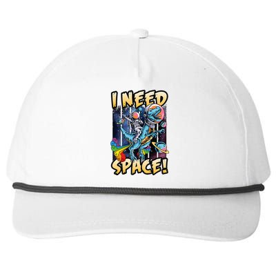 I Need Space Astronaut Riding A Blue Dinosaur In Space Snapback Five-Panel Rope Hat