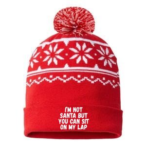 Im Not Santa But You Can Sit On My Lap Funny USA-Made Snowflake Beanie