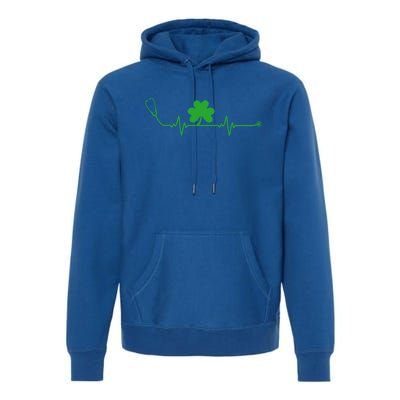 Irish Nurse St Patricks Day Rn Stethoscope Heartbeat Nurses Meaningful Gift Premium Hoodie