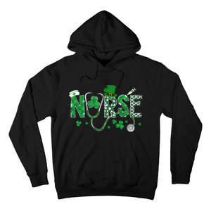 Irish Nurse St Patricks Day Shamrock Stethocsope Hoodie