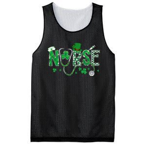 Irish Nurse St Patricks Day Shamrock Stethocsope Mesh Reversible Basketball Jersey Tank