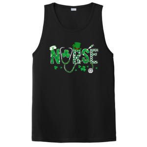 Irish Nurse St Patricks Day Shamrock Stethocsope PosiCharge Competitor Tank