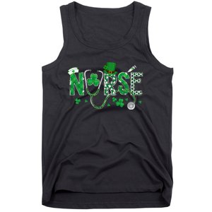 Irish Nurse St Patricks Day Shamrock Stethocsope Tank Top