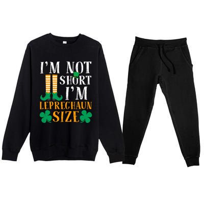 Im Not Short I Am Funny Leprechaun Size St Patricks Day Gift Premium Crewneck Sweatsuit Set