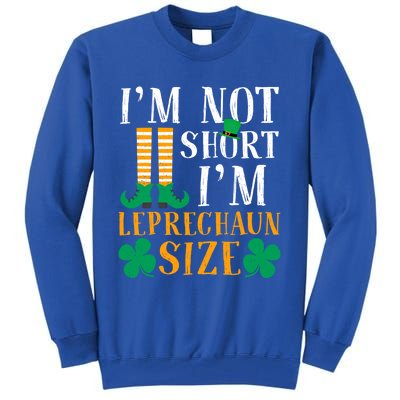 Im Not Short I Am Funny Leprechaun Size St Patricks Day Gift Tall Sweatshirt