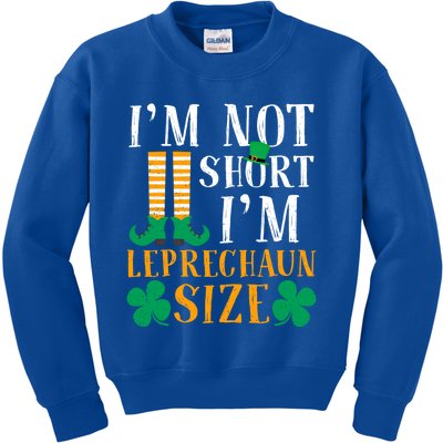 Im Not Short I Am Funny Leprechaun Size St Patricks Day Gift Kids Sweatshirt