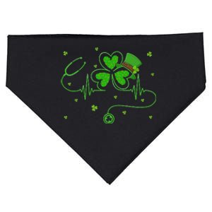 Irish Nurse St Patricks Day Shamrock Stethocsope USA-Made Doggie Bandana