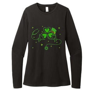 Irish Nurse St Patricks Day Shamrock Stethocsope Womens CVC Long Sleeve Shirt