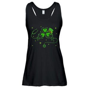 Irish Nurse St Patricks Day Shamrock Stethocsope Ladies Essential Flowy Tank