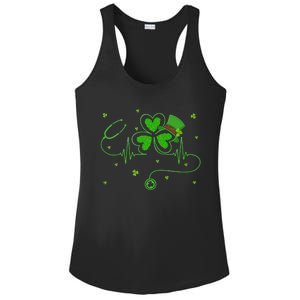 Irish Nurse St Patricks Day Shamrock Stethocsope Ladies PosiCharge Competitor Racerback Tank