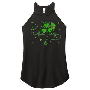 Irish Nurse St Patricks Day Shamrock Stethocsope Women's Perfect Tri Rocker Tank