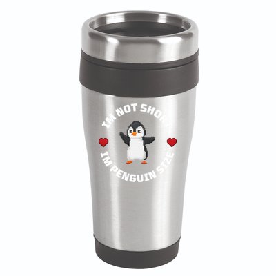 I'm Not Short I'm Penguin Size 16oz Travel Tumbler