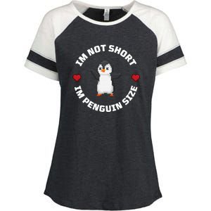 I'm Not Short I'm Penguin Size Enza Ladies Jersey Colorblock Tee