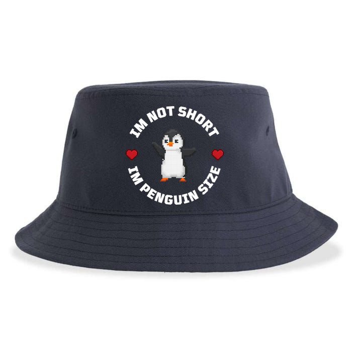 I'm Not Short I'm Penguin Size Sustainable Bucket Hat