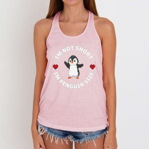 I'm Not Short I'm Penguin Size Women's Knotted Racerback Tank