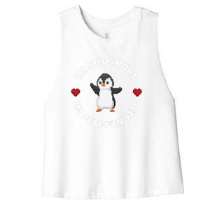 I'm Not Short I'm Penguin Size Women's Racerback Cropped Tank