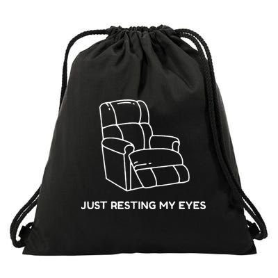 Im Not Sleeping Im Just Resting My Eyes Drawstring Bag