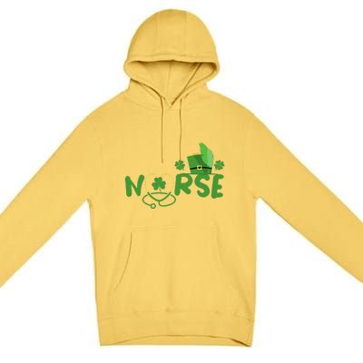 Irish Nurse Stethoscope Scrub St Patricks Day Nurses Funny Premium Pullover Hoodie