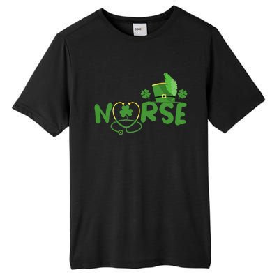 Irish Nurse Stethoscope Scrub St Patricks Day Nurses Funny Tall Fusion ChromaSoft Performance T-Shirt