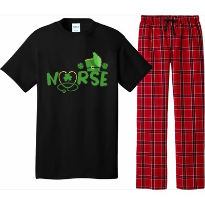 Irish Nurse Stethoscope Scrub St Patricks Day Nurses Funny Pajama Set