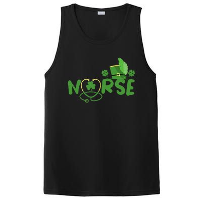 Irish Nurse Stethoscope Scrub St Patricks Day Nurses Funny PosiCharge Competitor Tank