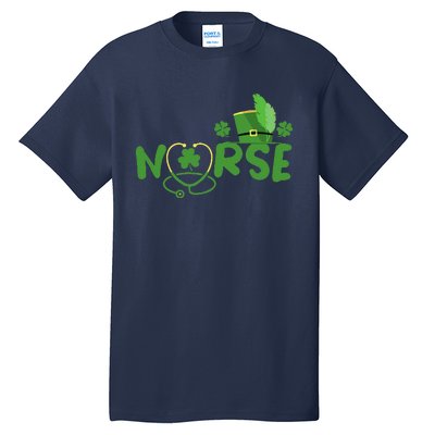 Irish Nurse Stethoscope Scrub St Patricks Day Nurses Funny Tall T-Shirt