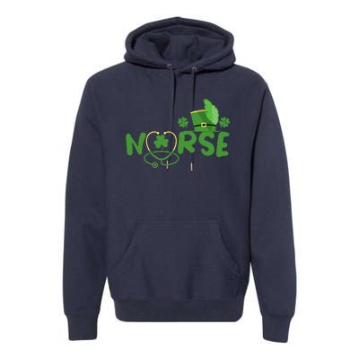 Irish Nurse Stethoscope Scrub St Patricks Day Nurses Funny Premium Hoodie