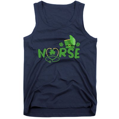 Irish Nurse Stethoscope Scrub St Patricks Day Nurses Funny Tank Top