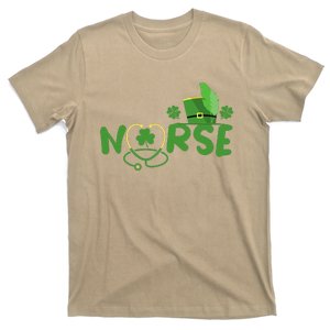 Irish Nurse Stethoscope Scrub St Patricks Day Nurses Funny T-Shirt