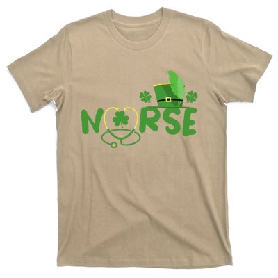 Irish Nurse Stethoscope Scrub St Patricks Day Nurses Funny T-Shirt