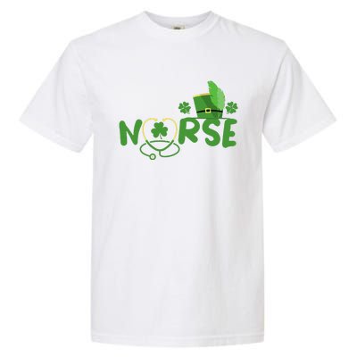 Irish Nurse Stethoscope Scrub St Patricks Day Nurses Funny Garment-Dyed Heavyweight T-Shirt