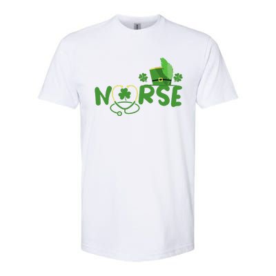 Irish Nurse Stethoscope Scrub St Patricks Day Nurses Funny Softstyle CVC T-Shirt