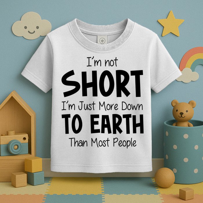 Im Not Short Im Just More Down To Earth Than Most People Toddler T-Shirt
