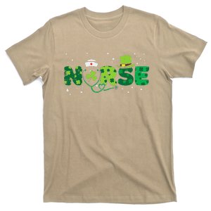 Irish Nurse Stethoscope Scrub Nurses Women St Patricks Day T-Shirt