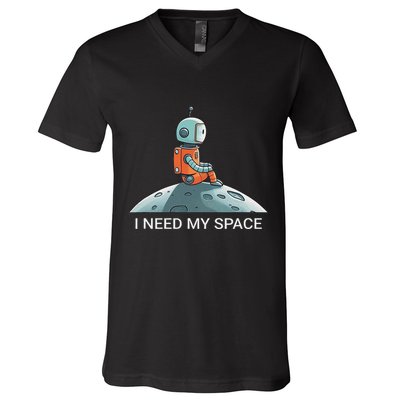 I Need Space Graphic Saying V-Neck T-Shirt