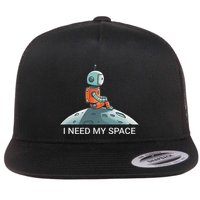 I Need Space Graphic Saying Flat Bill Trucker Hat