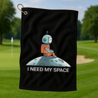 I Need Space Graphic Saying Golf Towel