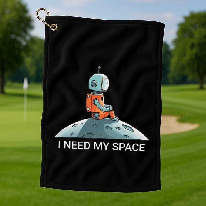 I Need Space Graphic Saying Golf Towel