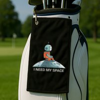 I Need Space Graphic Saying Golf Towel