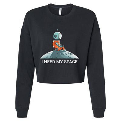 I Need Space Graphic Saying Cropped Pullover Crew