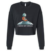 I Need Space Graphic Saying Cropped Pullover Crew