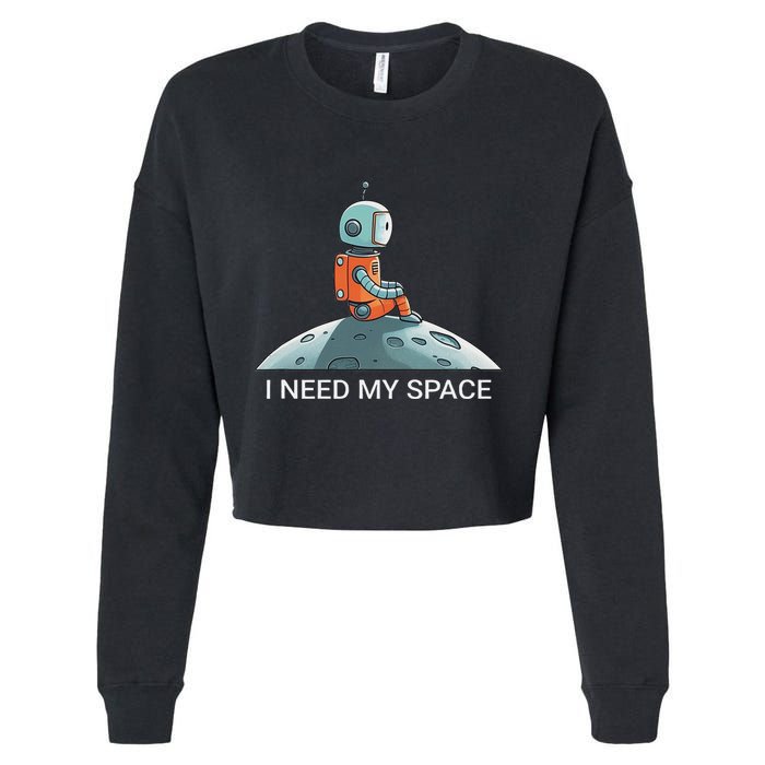 I Need Space Graphic Saying Cropped Pullover Crew