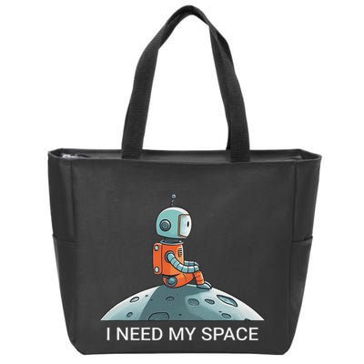 I Need Space Graphic Saying Zip Tote Bag