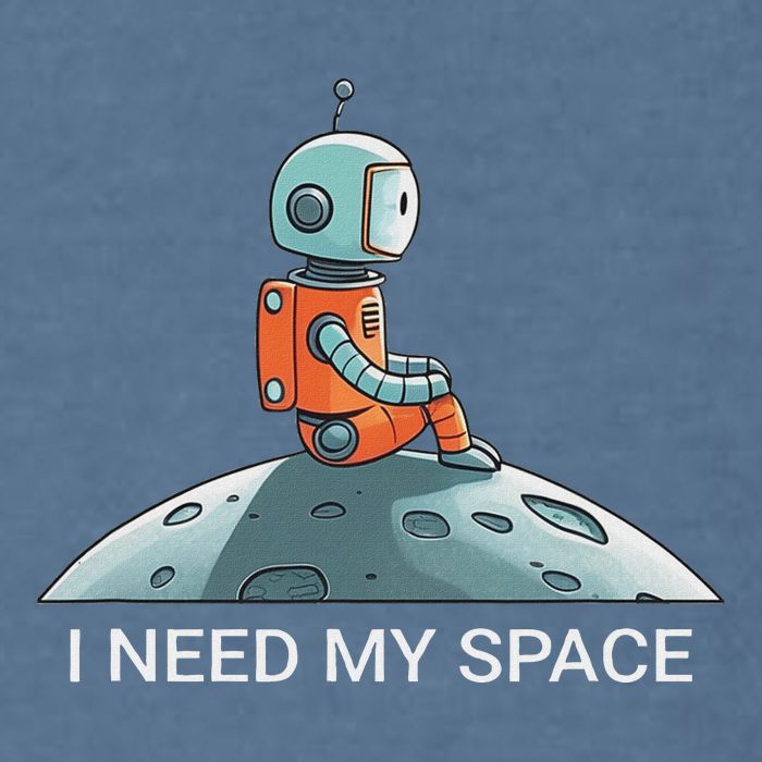I Need Space Graphic Saying Garment-Dyed Sweatshirt