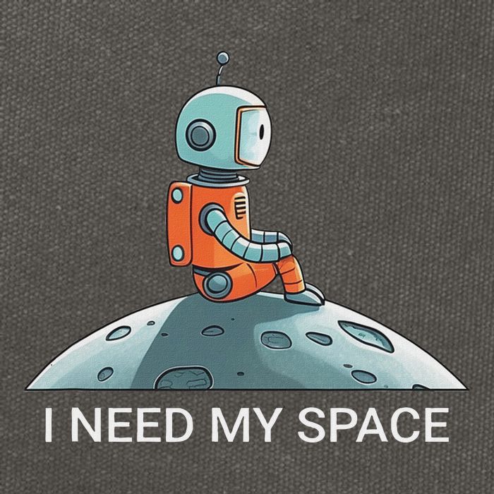 I Need Space Graphic Saying Cotton Canvas Backpack