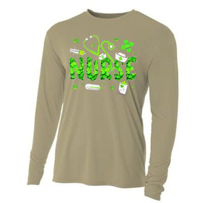 Irish Nurse Stethoscope Scrub St Patricks Day Nurses Women Cute Cooling Performance Long Sleeve Crew