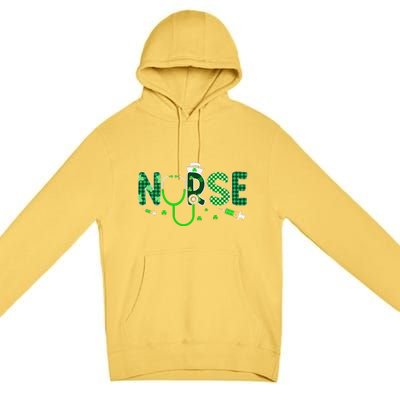 Irish Nurse Stethoscope Scrub St Patricks Day Nurses Women Gift Premium Pullover Hoodie